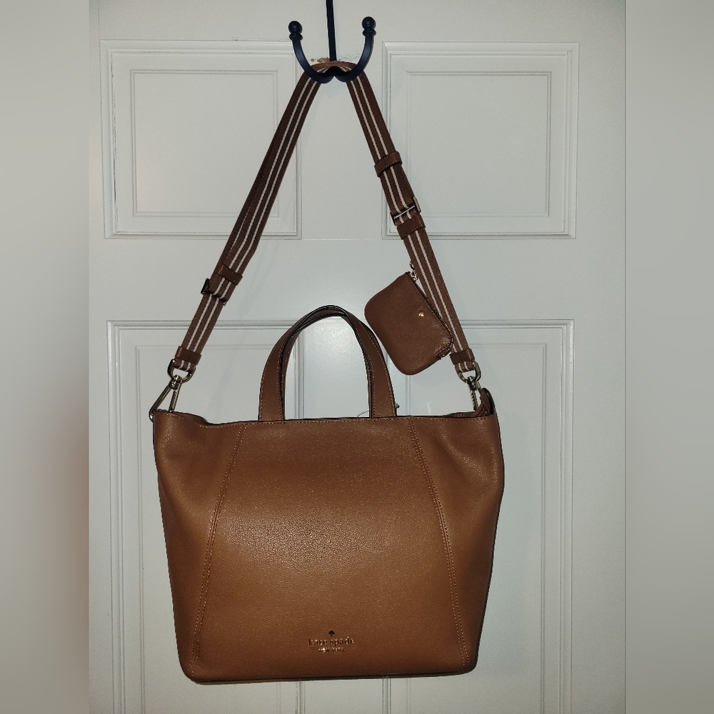 NWT Kate Spade Rosie Satchel Pebbled Leather Warm Gingerbread